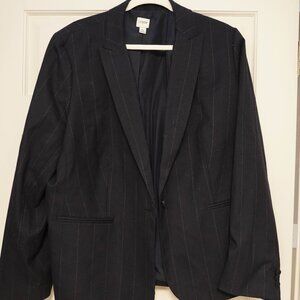 Women's J.Crew Classic Career Navy Pinstripe Blazer.  Size 22.